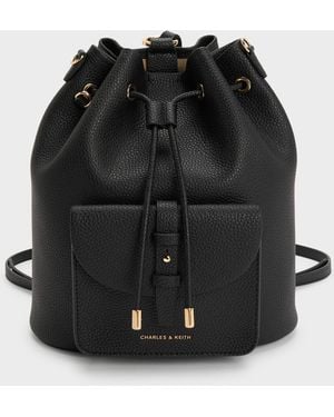 Charles & Keith Beryl Drawstring Backpack - Black