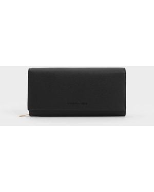 Charles & Keith Muriel Front Flap Long Wallet - Black
