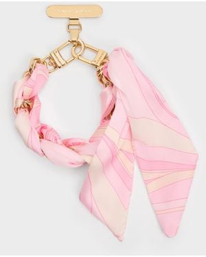 Charles & Keith Swirl-Scarf Chain Bag Strap - Pink