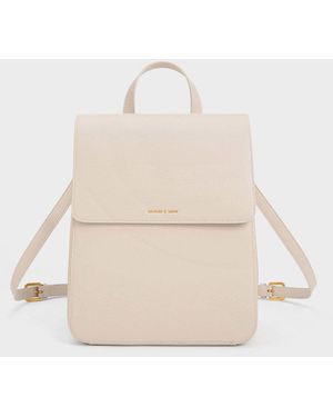 Charles Keith Octavia Front Flap Structured Backpack in Black Lyst