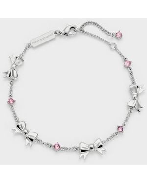 Charles & Keith Paige Bow Crystal Bracelet - White