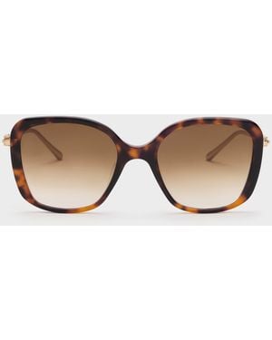 Charles & Keith Adalyn Butterfly Sunglasses - Natural