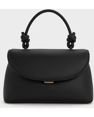 Charles & Keith Sammie Knotted-handle Convertible Backpack - Black