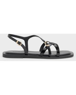 Charles & Keith Strappy Crossover Slingback Sandals - Multicolour
