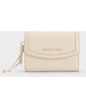 Charles & Keith Haylen Front-Flap Small Wallet - Natural