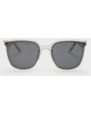 Charles & Keith Paige Bow Square Sunglasses - Gray