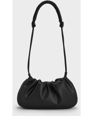 Charles & Keith Lorelai Ruched Knotted-Strap Shoulder Bag - White