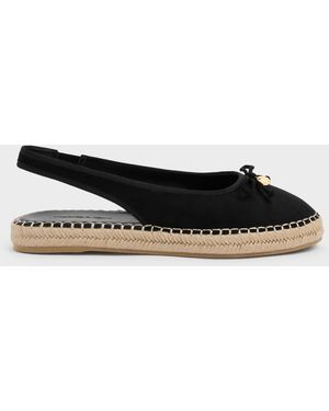 Charles & Keith Faux Suede Bow Slingback Espadrilles - Multicolour