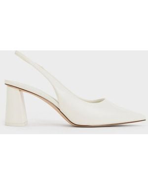 Charles & Keith Teagan Pointed Slingback Pumps - Natural