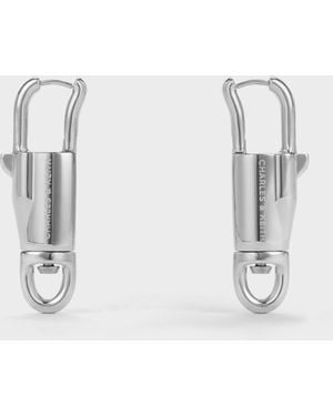 Charles & Keith Delfina Lock-Buckle Earrings - Metallic
