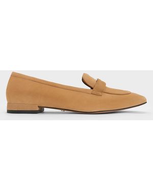 Charles & Keith Suede Penny Square-toe Loafers - Multicolor