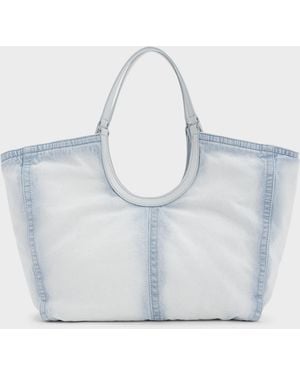 Charles & Keith Ivette Denim Tote Bag - Blue