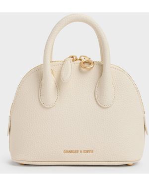 Charles & Keith Beryl Bowling Bag - Natural
