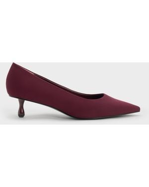 Charles & Keith Ruthie Faux Suede Kitten Heels - Purple
