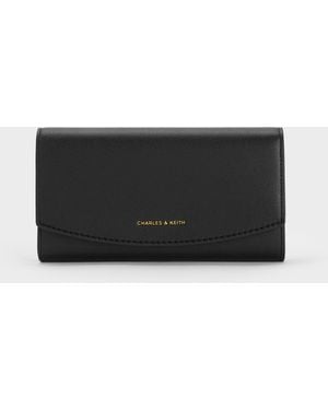 Charles & Keith Portefeuille À Rabat Incurvé Briony - Black
