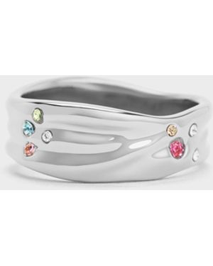 Charles & Keith Orinda Crystal Sculptural Ring - Metallic