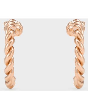 Charles & Keith Sable Rope-Knot Hoop Earrings - White