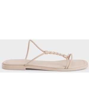 Charles & Keith Fianna Twist-Strap Slide Sandals - Natural