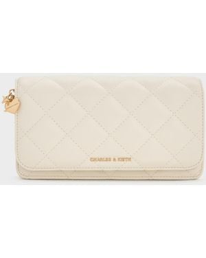 Charles & Keith Arrietty Quilted Wallet On Chain - Natural