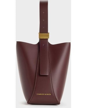 Charles & Keith Edna Bucket Bag - Red