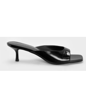 Charles & Keith Griselda Eel-effect Kitten-heel Mules - Multicolour