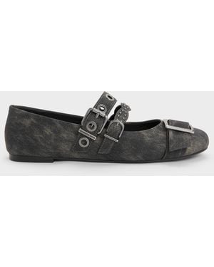 Charles & Keith Aether Grommet Studded Mary Jane Flats - White