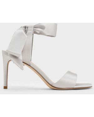 Charles & Keith Eliana Satin Tie-Around Heeled Sandals - White