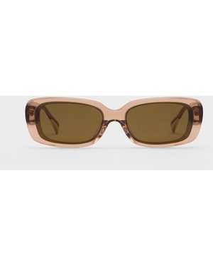 Charles & Keith Aubrey Rectangular Sunglasses - Natural