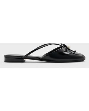 Charles & Keith Pearl-accent Bow Flat Mules - Multicolour