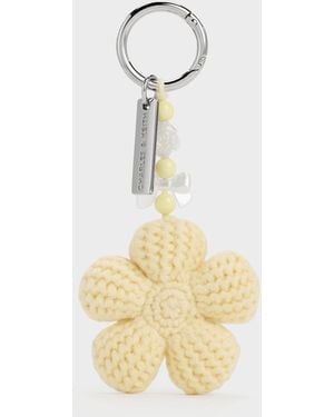 Charles & Keith Crochet-Flower Beaded Charm - White