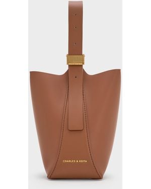 Charles & Keith Edna Bucket Bag - White