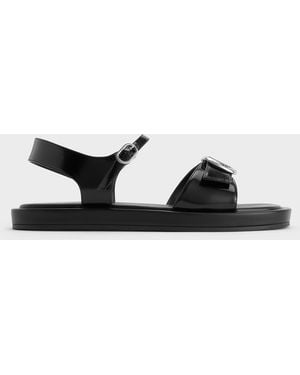 Charles & Keith Buckled Slingback Sandals - Black