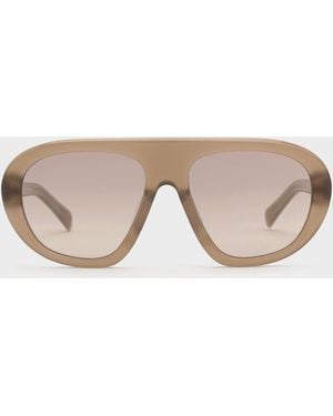 Charles & Keith Ramone Aviator Sunglasses - Natural