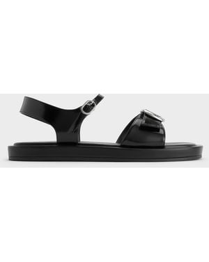 Charles & Keith Buckled Slingback Sandals - Black