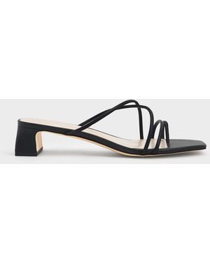 Charles & Keith Meadow Strappy Toe Ring Sandals - Black