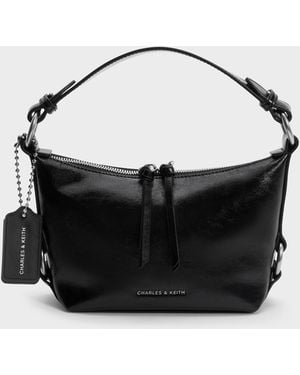 Charles & Keith Tatiana Tassel Hobo Bag - Black