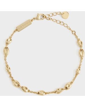 Charles & Keith Donora Sculptural-Bead Chain Bracelet - White