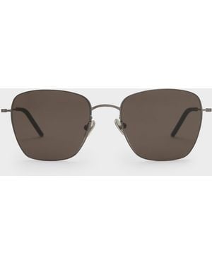 Charles & Keith Miranda Square Sunglasses - Gray