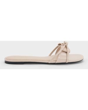 Charles & Keith Bettina Double-Bow Slides - Natural