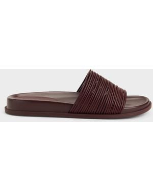 Charles & Keith Fianna Strappy Slide Sandals - Brown