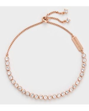Charles & Keith Paige Crystal Tennis Bracelet - White