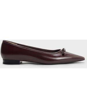 Charles & Keith Bow Pointed Ballet Flats - Multicolour