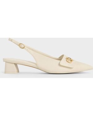 Charles & Keith Marley Slingback Court Shoes - Natural