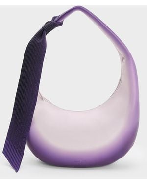Charles & Keith Toni Gradient Knotted Crescent Hobo Bag - Purple