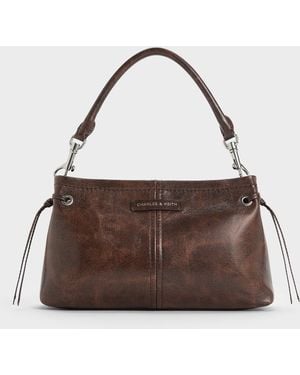 Charles & Keith Noane Top Handle Bag - Brown