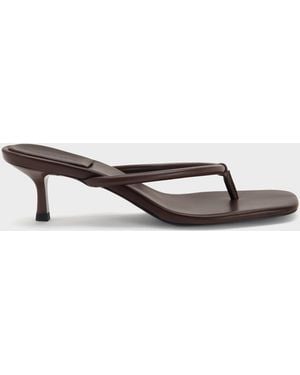 Charles & Keith Kitten-heel Thong Sandals - White