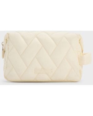 Charles & Keith Nylon Chevron Pouch - Natural