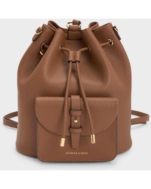 Charles & Keith Beryl Drawstring Backpack - Brown