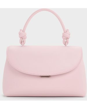 Charles & Keith Sammie Knotted-Handle Two-Way Backpack - Pink