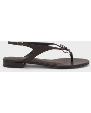 Charles & Keith Bow Slingback Thong Sandals - Multicolour